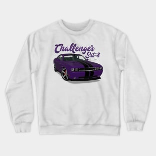 Challenger Srt-8 Purple Stripe Front Crewneck Sweatshirt